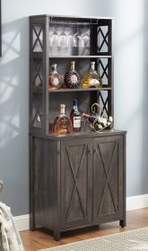 Coffee Bar Cabinet Kitchen Cabinet with Microwave Stand