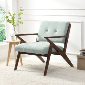 30" Mid-Century Modern Accent Chair with Plush Cushions, Angled Arm Design, and Sturdy Solid Wood Frame ‚Äì Perfect for Cozy Living Room, Bedroom