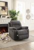 Contemporary Motion Recliner Chair 1pc Glider Rocker Recliner Living Room Furniture Slate Blue Breathable Leatherette