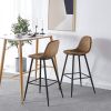 Bar Stools Set of 2, 30 Inches Velvet Barstool Modern Counter Bar Height Chair with Back, Sturdy Metal Legs & Footrests, Easy Assembly