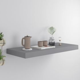 Floating Wall Shelf Gray 23.6"x9.3"x1.5" MDF