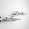 Floating Wall Shelves 2 pcs Gray 31.5"x9.3"x1.5" MDF