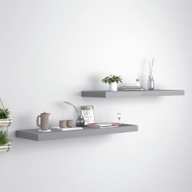 Floating Wall Shelves 2 pcs Gray 31.5"x9.3"x1.5" MDF