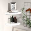 Floating Corner Shelves 2 pcs White 9.8"x9.8"x1.5" MDF