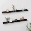 Wall Shelves 2 pcs Black 39.4"x3.5"x1.2"