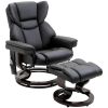 HOMCOM Massage Recliner Chair with Ottoman Footrest, 10 Vibration Points, 360¬∞ Swivel Reclining Chair