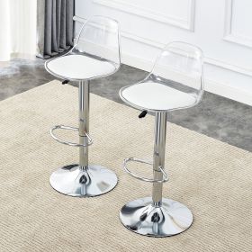 Modern minimalist bar chairs and bar stools. Can rotate 360 ¬∞ and adjust lifting. PET backrest and PU seats. Set of 2. Suitable for bars, restaurants