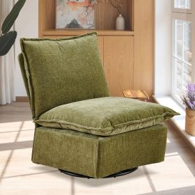 Detachable Green Chenille Single 360 Swivel Rocking Rocker,360 Swivel Sofa Chair & Single Sofa Lounge, Comfortable Seating for Living Room & Bedroom