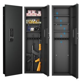 53" Passwod Touch Panel In-Wall Safe,Hidden Wall Gun Safe for Rifles with Adjustable Shelves