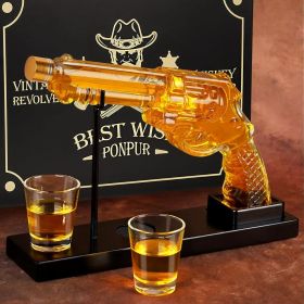 Revolver Whiskey Decanter Set With Shot Glasses