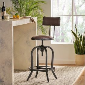 Upholstered Adjustable Height Swivel Barstool