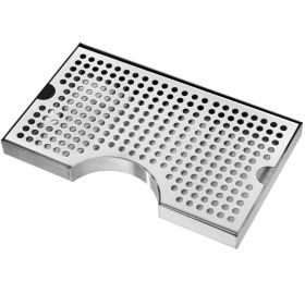 VEVOR Kegerator Beer Drip Tray, 304 Stainless Steel Keg Drip Trays with 4 Non-Slip Rubber Pads and Detachable Cover