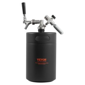 VEVOR Beer Growler Tap System, 170Oz 5L Mini Keg, 304 Stainless Steel Pressurized Beer Growler, Keg Growler with Pressure Display