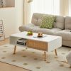 41.34 "rattan Coffee table - White