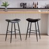 Counter Height Bar Stool Set of 2 for Dining Room Kitchen Counter Island, PU Upholstered Breakfast Stools With Footrest,Black