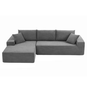 Sectional Couch corduroy Covers 2 pcs L Shape Sectional Sofa Couches for Living Room, Bedroom, Salon, 2 PC Free Combination,
Grey.