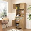 67'' Tall Pantry Buffet Cabinet Freestanding Hutch Cupboard for Home, Kitchen,Tall Freestanding Liquor Cabinet Bar for Kitchen, Dining Room