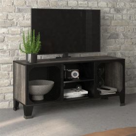 TV Stand Gray 41.3"x14.2"x18.5" Metal and MDF