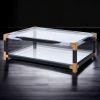 ACME Lafty Coffee Table in White Brushed & Clear Glass 81000