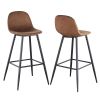 Bar Stools Set of 2, 30 Inches Velvet Barstool Modern Counter Bar Height Chair with Back, Sturdy Metal Legs & Footrests, Easy Assembly