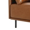 39" Vintage Brown Faux Leather Lounge Chair with Polyester and PU Leather Upholstery, Solid Wood Frame and Steel Legs, Perfect for Living Room