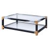 ACME Lafty Coffee Table in White Brushed & Clear Glass 81000