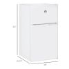 Double Door Mini Fridge with Freezer, 3.2 Cu.Ft Compact Refrigerator with Adjustable Shelf, Adjustable Thermostat and Reversible Door for Bedroom