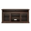 Contemporary TV Media Stand Modern Entertainment Console for TV Up to 65" with Open and Closed Storage Space, Brown, 60"W*15.75"D*29"H