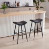 Counter Height Bar Stool Set of 2 for Dining Room Kitchen Counter Island, PU Upholstered Breakfast Stools With Footrest,Black