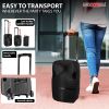 5 Core Party Speaker Portable PA System 2 Wireless Microphone Bluetooth Loud Big Subwoofer Powered Active DJ Karaoke Machine for Studio Indoor Outdoor