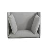 39" Vintage Grey Lounge Chair with Polyester Upholstery, Solid Wood Frame and Steel Legs, Comfortable Accent Seating for Living Room, Bedroom