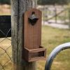 Wooden Bottle Opener Wall Mounted with Cap Catcher, Gifts for Men and Beer Lovers