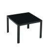 Coffee Table Set of 2, Square Modern Table with Tempered Glass Finish for Living Room,Black