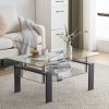 Arc Shaped Two Tiers Tempered Glass Coffee Table