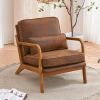 Oak Armrest Oak Upholstered Single Lounge Chair Indoor Lounge Chair Orange