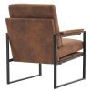 Single Iron Frame Chair Orange Bronzing Cloth Indoor Leisure Chair