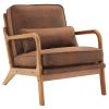 Oak Armrest Oak Upholstered Single Lounge Chair Indoor Lounge Chair Orange