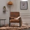 Single Iron Frame Chair Orange Bronzing Cloth Indoor Leisure Chair