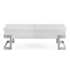 White High Gloss and Chrome Coffee Table with Lift Top