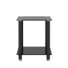 2-Piece Black Side Table , 2-Tier Space End Table ,Modern Night Stand, Sofa table, Side Table with Storage Shelve