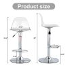 Modern minimalist bar chairs and bar stools. Can rotate 360 ¬∞ and adjust lifting. PET backrest and PU seats. Set of 2. Suitable for bars, restaurants