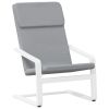 Relaxing Chair with Footstool Light Gray Fabric