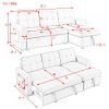 MH 78.5" Sleeper Sofa Bed Reversible Sectional Couch with Storage Chaise and Side storage bag for Small Space Living Room Furniture Set