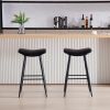 Counter Height Bar Stool Set of 2 for Dining Room Kitchen Counter Island, PU Upholstered Breakfast Stools With Footrest,Black