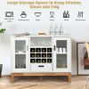 Wood Wine Storage Cabinet Sideboard Console Buffet Server