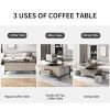 5 Pieces Lift Top Coffee Table Set with Storage Convertible Dining Table with Ottomans