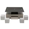 5 Pieces Lift Top Coffee Table Set with Storage Convertible Dining Table with Ottomans