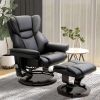 HOMCOM Massage Recliner Chair with Ottoman Footrest, 10 Vibration Points, 360¬∞ Swivel Reclining Chair