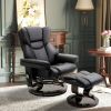 HOMCOM Massage Recliner Chair with Ottoman Footrest, 10 Vibration Points, 360¬∞ Swivel Reclining Chair