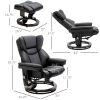 HOMCOM Massage Recliner Chair with Ottoman Footrest, 10 Vibration Points, 360¬∞ Swivel Reclining Chair